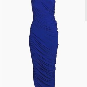 Norma Kamali One Shoulder Blue Dress